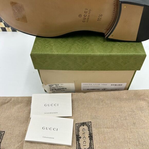 Men's Gucci kaveh interlocking G leather loafers size 10.5 made in Italy - Picture 6 of 9